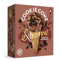 Extreme Cookie Cono Brownie 4 unidades Helados Nestle.